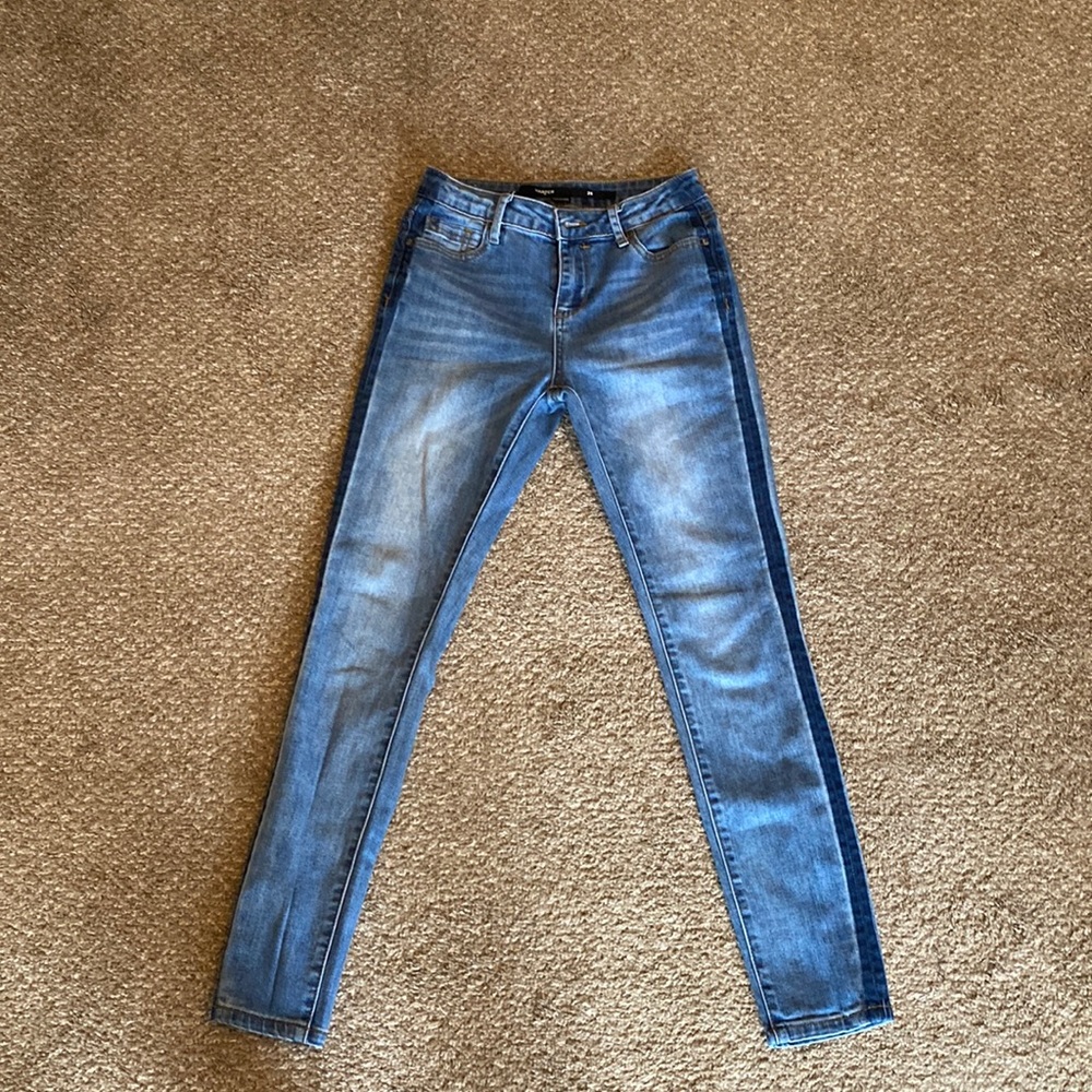 Harper Tuxedo Stripe Skinny Jeans